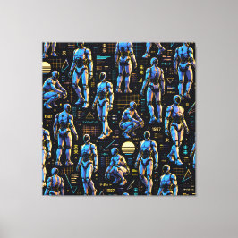 Impressão Em Tela Arte de Robô Humanoide Futurista | Android de Ficç