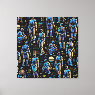 Impressão Em Tela Arte de Robô Humanoide Futurista Android de Ficç