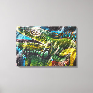 Impressão Em Tela Arte de Rua de Iguana Mexicana