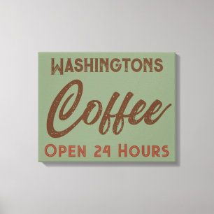 Impressão Em Tela Arte de Sinal de Café Vintage Personalizado