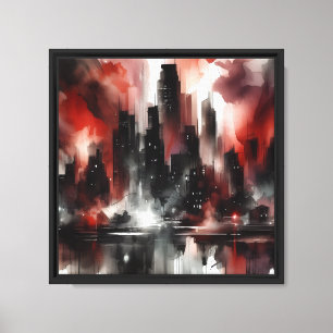 Impressão Em Tela Arte de tela de paisagem urbana abstrata