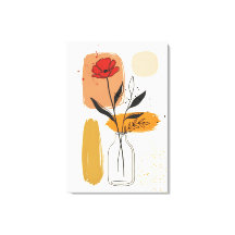 Arte de tela decorativa de parede em linha floral