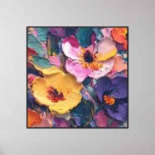 Impressão Em Tela Arte de Textura Abstrata Sinfonia Floral