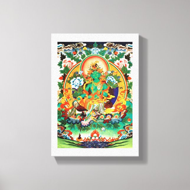 IMPRESSÃO EM TELA ARTE DE TIBET GREEN TARA (Frente)