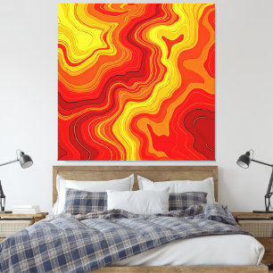 Impressão Em Tela Arte de Topografia Abstrata Ardente