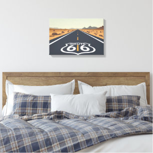 Impressão Em Tela Arte de Viagem Vintage Estrada 66 Deserto