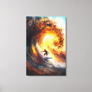 Impressão Em Tela Arte Desportiva Dinâmica de Surf de Onda Extrema É