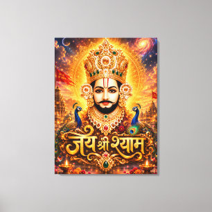 Impressão Em Tela Arte Devocional Jai Shri Khatu Shyam Ji