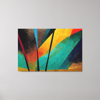 Impressão Em Tela Arte Digital de Abstrato Laranja e Preto para canv