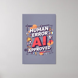 Impressão Em Tela Arte digital ousada “Erro Humano, Aprovado pela IA