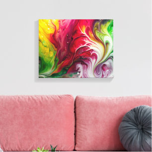 Impressão Em Tela Arte dinâmica de fluidos: Design acrílico colorido