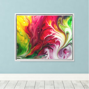 Impressão Em Tela Arte dinâmica de fluidos: Design acrílico colorido