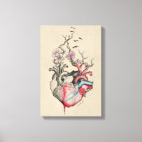 Arte do amor Corações anatômicos surreais Flores V