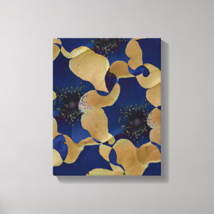 Impressão Em Tela Arte do bege e do padrão floral/floral de cor azul
