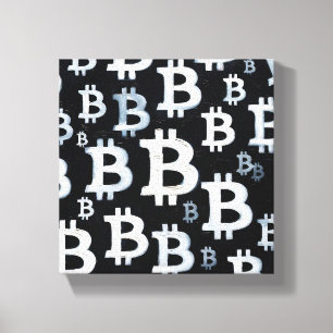 Impressão Em Tela Arte do Bitcoin (BW #1) pintura a óleo