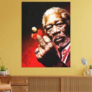 Impressão Em Tela Arte do Dedo do Meio com Laço Vermelho