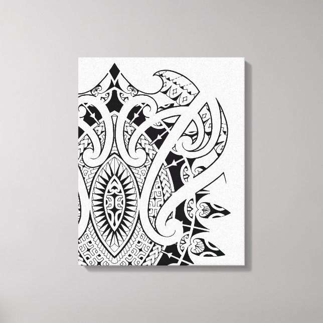 Impressão Em Tela Arte do estilo Marquesan Polynésia e Maori (Frente)