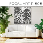 Impressão Em Tela Arte do estilo Monstera Linocut tropical<br><div class="desc">Arte do estilo Monstera Linocut tropical</div>