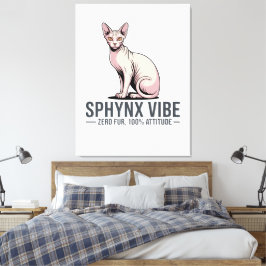 Impressão Em Tela Arte do Gato Sphynx sob Luz Solar