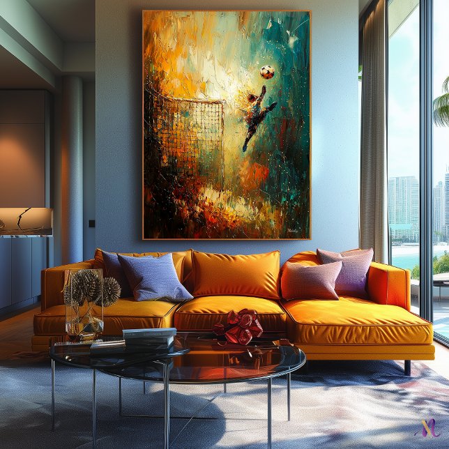 Impressão Em Tela Arte do goleiro de abstrato (Criador carregado)