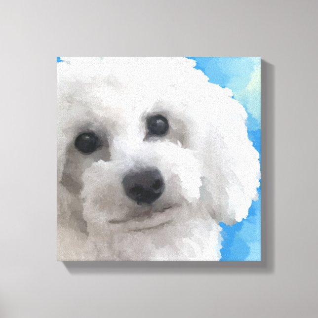 Impressão Em Tela Arte do Poodle Branco (Frente)