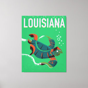 Impressão Em Tela arte do poster das viagens vintage de louisiana