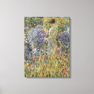 Impressão Em Tela Arte do vintage, senhora no jardim por Frederick