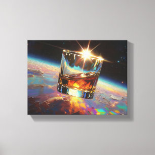 Impressão Em Tela Arte do Whiskey: No Espaço (Pintura No. 7)