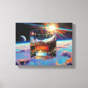 Impressão Em Tela Arte do Whiskey: No Espaço (Pintura No. 9)