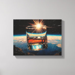Impressão Em Tela Arte do Whisky: No Espaço (Pintura No. 8)