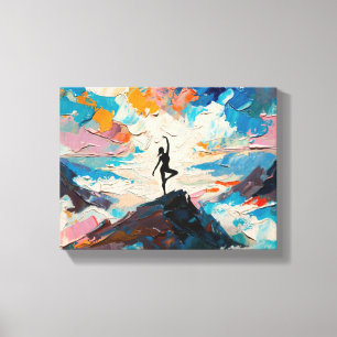 Impressão Em Tela Arte do Yoga: Beleza Equilibrada (Pintura a Óleo N