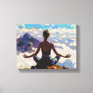 Impressão Em Tela Arte do Yoga: Beleza Equilibrada (Pintura a Óleo N