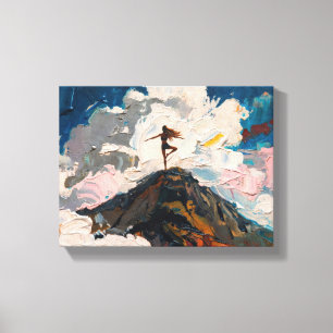 Impressão Em Tela Arte do Yoga: Beleza Equilibrada (Pintura a Óleo N
