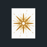 Impressão Em Tela Arte Dourada de Arranque Moderna do Século médio<br><div class="desc">design de inspiração moderna do século médio com rajadas de ouro retrógradas vintage servindo de ponto focal, complementadas por elementos modernos de design de estrelado. Design simples e limpo de starburst em uma paleta de cores dourada e branca. Um design de uma coleção coordenadora. Projetado como um modelo, você pode...</div>