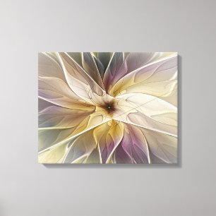 Impressão Em Tela Arte Dourado do Fractal do abstrato da beringela