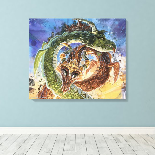 Impressão Em Tela Arte Dragões Ascendentes (Insitu(piso de madeira))