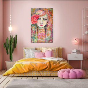 Impressão Em Tela Arte em Tela Beleza Boêmia Gypsy Rose