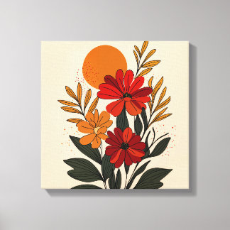 Impressão Em Tela Arte em Tela Botânica Moderno de Meados do Século