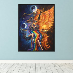 Impressão Em Tela Arte em Tela com Moldura Phoenix Spiritual