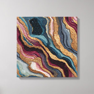Impressão Em Tela Arte em Tela de Ágata Brilhante Boho