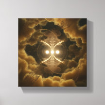 Arte em Tela de Energia Dourada Abstrata