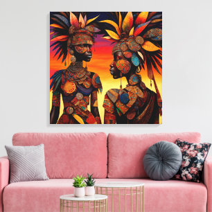 Impressão Em Tela Arte em Tela de Mulher Africana