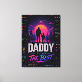 Impressão Em Tela Arte em Tela de Pixel Art para Pai Gamer Retrô