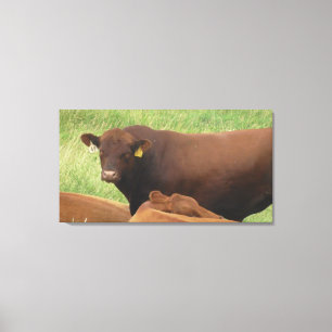 Impressão Em Tela Arte em Tela Enrolada de Fotografia de Vaca do Cen