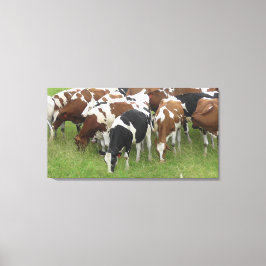 Impressão Em Tela Arte em Tela Envelopada de Vacas Leiteiras Marrons