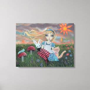 Impressão Em Tela Arte em Tela Fantasia de Alice no País das Maravil