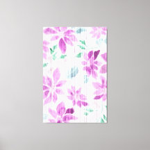 Arte em Tela Floral em Aquarela Lavanda Vintage