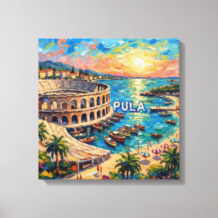 Impressão Em Tela Arte em Tela Fuga à Beira-Mar Sunset Pula Arena