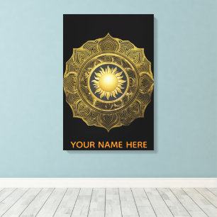 Impressão Em Tela Arte em Tela Mandala Helios de Marfim Fino