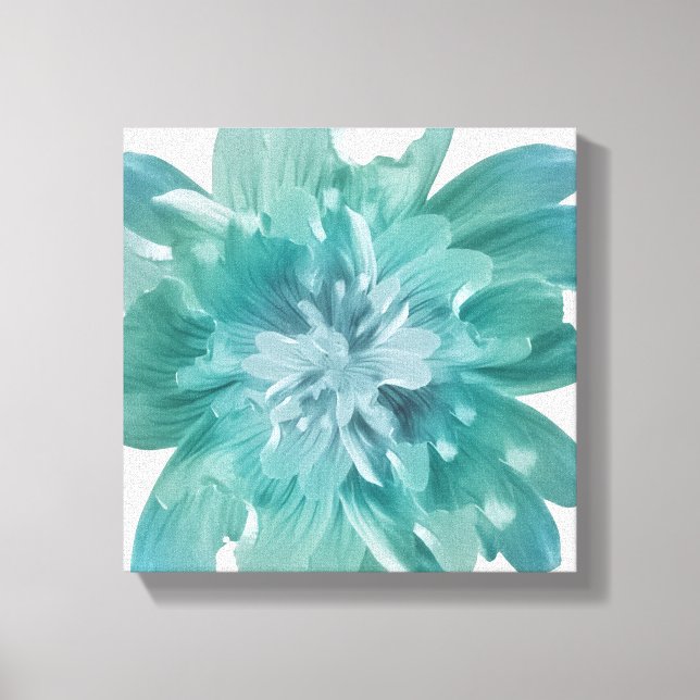Impressão Em Tela Arte em Tela Premium Flor Teal Artística (Frente)